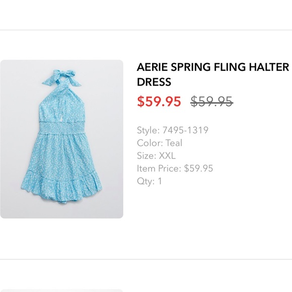 AERIE SPRING FLING HALTER DRESS - Picture 2 of 5
